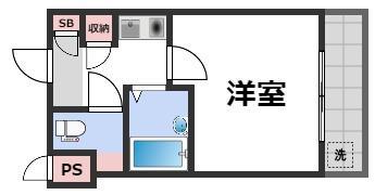 淡路ハイツ(1K/10階)の間取り写真