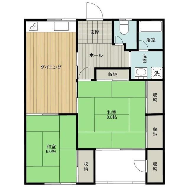 メゾンフローラル(2LDK/1階)の間取り写真
