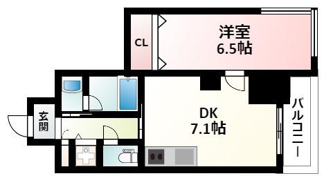 ORSUS新大阪(1DK/10階)の間取り写真