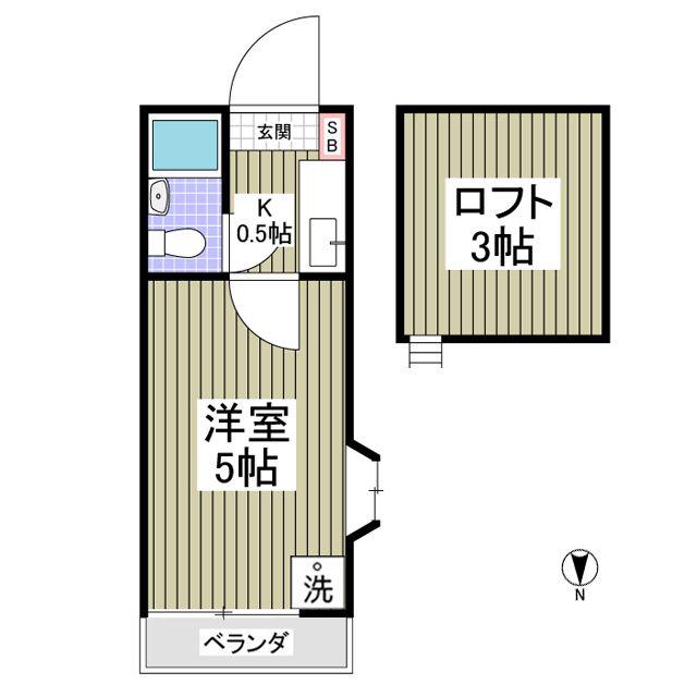 リコリスA(1K/2階)の間取り写真