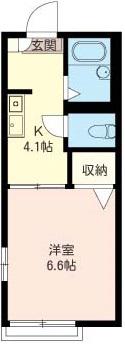 マイシャトル(1K/1階)の間取り写真