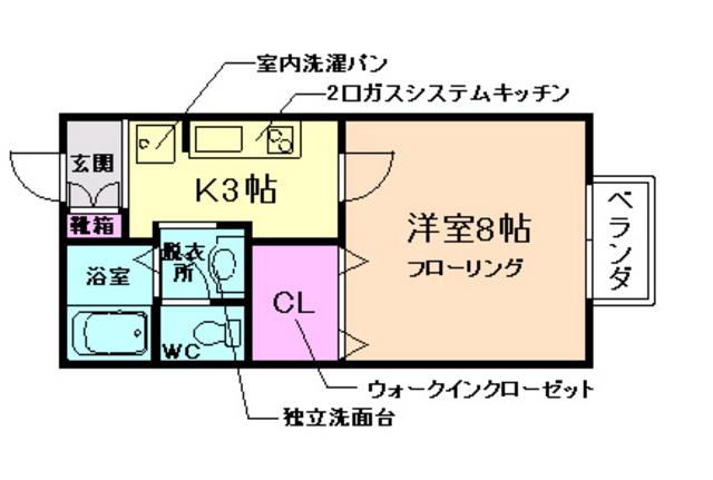 アゼリアコート(1K/1階)の間取り写真