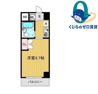 リアライズ伝馬(1K/6階)の間取り写真