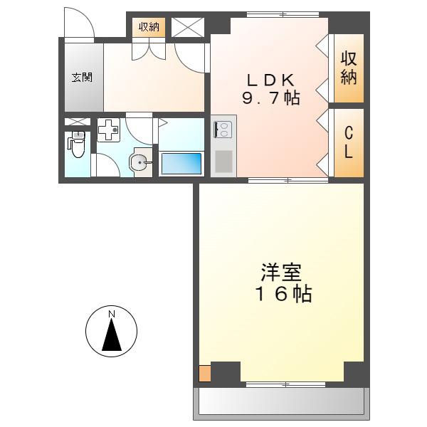 ヒルトップハウス(1LDK/8階)の間取り写真