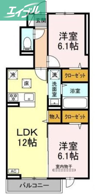 M-DREAM II(2LDK/1階)の間取り写真