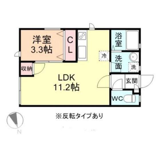 ラ・カーザ・デル・クオーレ(1LDK/1階)の間取り写真