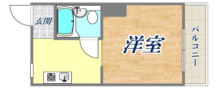 ソリオ武庫之荘(1K/1階)の間取り写真