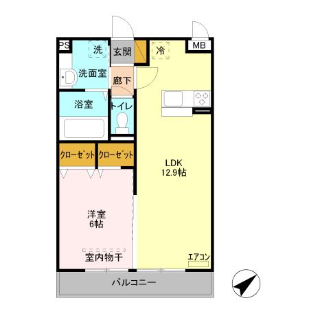 ロイヤルローズ(1LDK/2階)の間取り写真