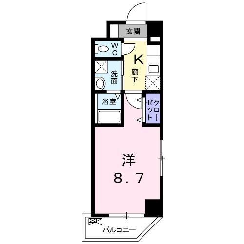 サンフォニア新宿(1K/3階)の間取り写真