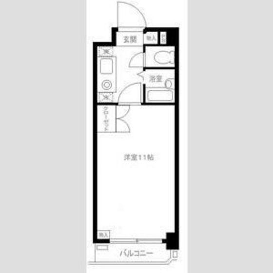 ベルビュー支倉(1K/2階)の間取り写真