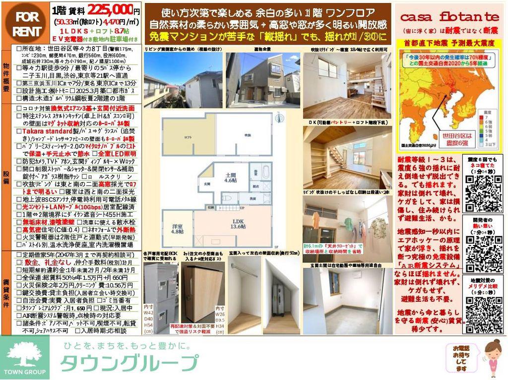 CASA FLOTANTE(1LDK/1階)の間取り写真