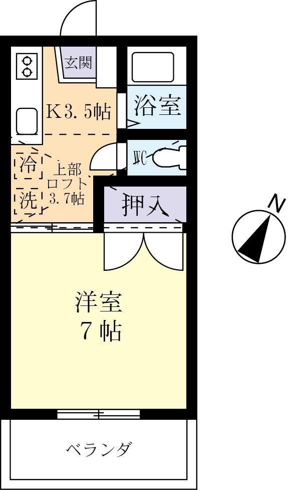 青宿クエスト(1K/2階)の間取り写真