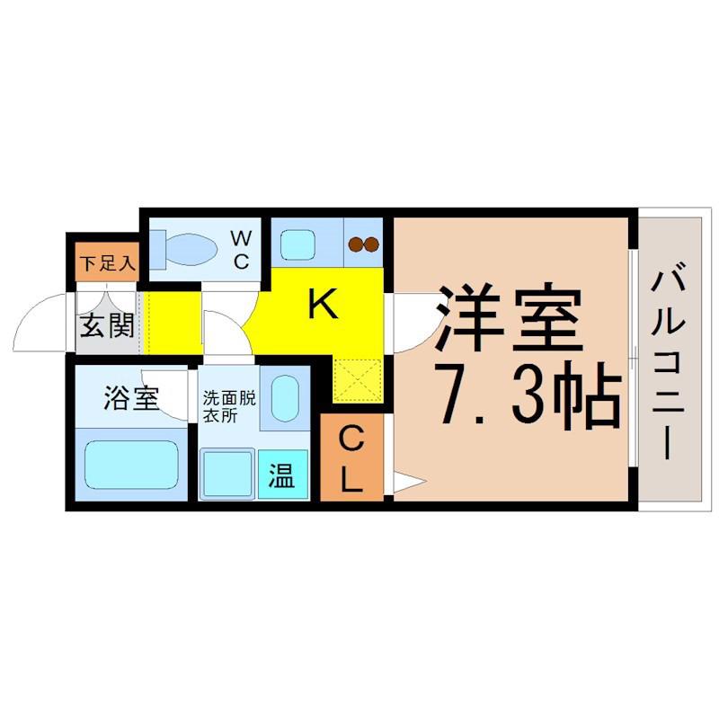 エコロジー栄レジデンス(1K/2階)の間取り写真