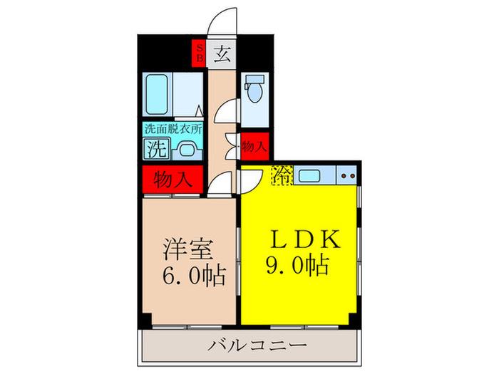 トーエイハイツ(1LDK/2階)の間取り写真