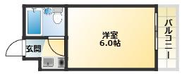 杭全ダイヤモンドライフ(ワンルーム/7階)の間取り写真