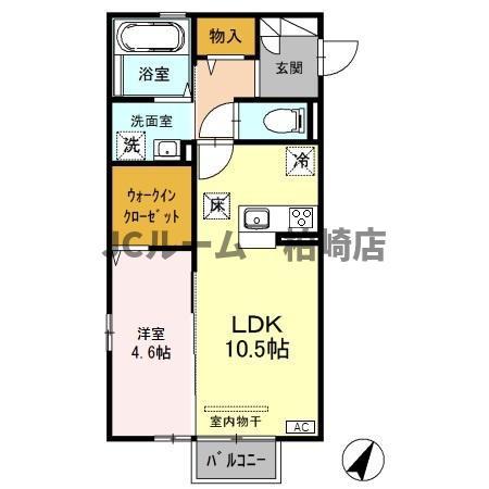 スカーヴァティー(1LDK/1階)の間取り写真