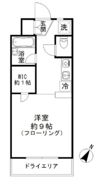ソレアード(ワンルーム/1階)の間取り写真
