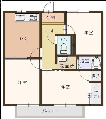 メゾン梨川(3DK/2階)の間取り写真