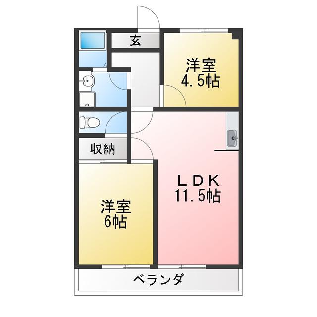 メゾンみついけ(3DK/3階)の間取り写真