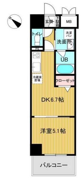 ルーチェ 7(1DK/10階)の間取り写真