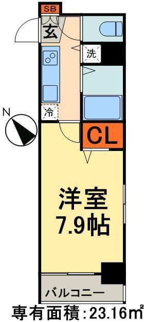 ガラ・シティ日本橋人形町(1K/12階)の間取り写真