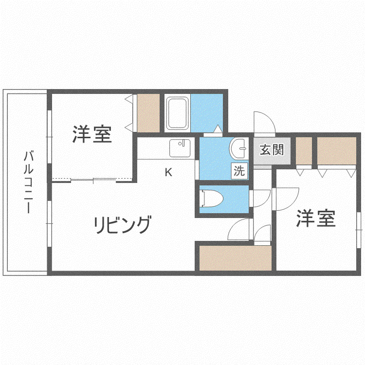 アメニティ発寒(2LDK/4階)の間取り写真