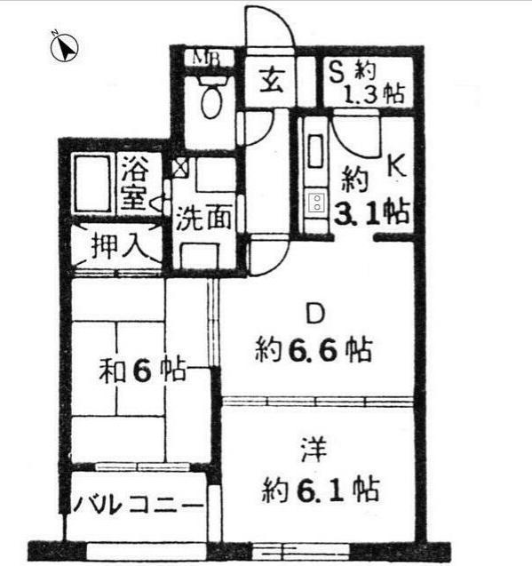 ル・ヴェルト調布(2SDK/1階)の間取り写真