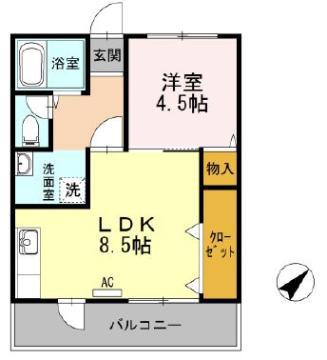 カーサヴェンティ(1LDK/3階)の間取り写真