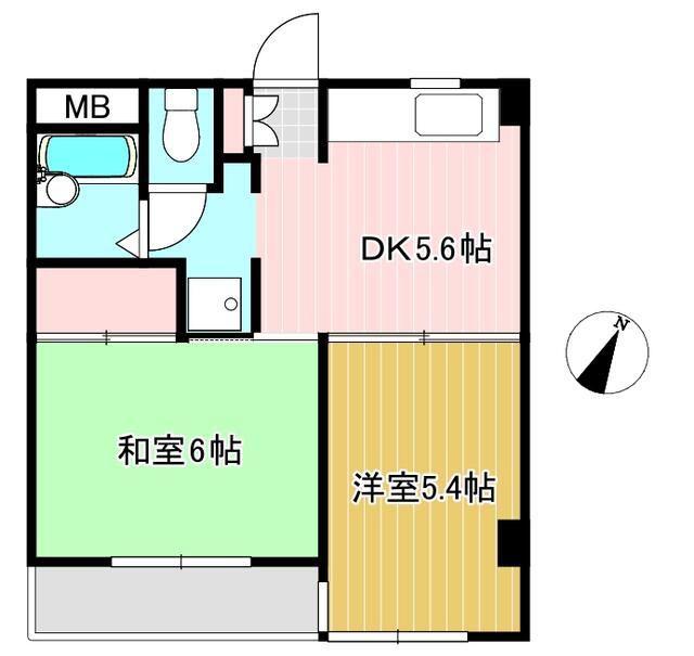 メゾン浦和(2DK/2階)の間取り写真