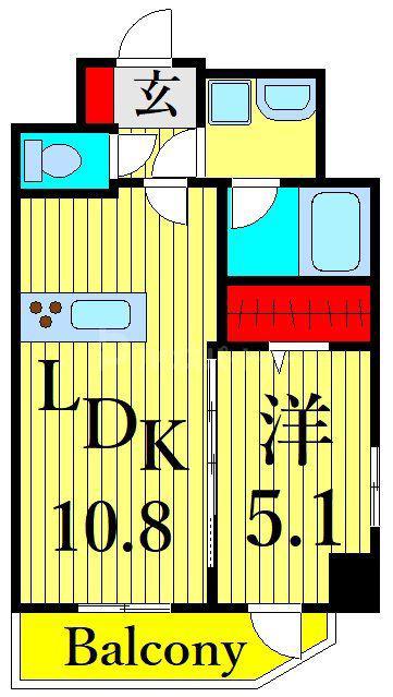 アベニール(1LDK/2階)の間取り写真