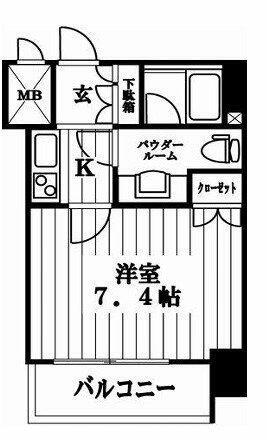エスコート西新宿(1K/12階)の間取り写真