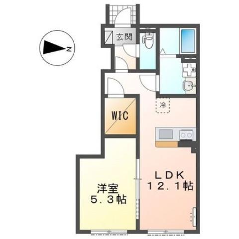 BELLE POIRE(1LDK/1階)の間取り写真