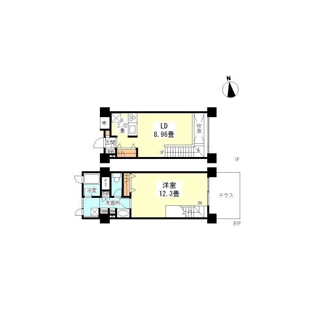 スタイリオ妙蓮寺(1LDK/2階)の間取り写真