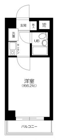 ライオンズマンション蒲田第2(1K/3階)の間取り写真