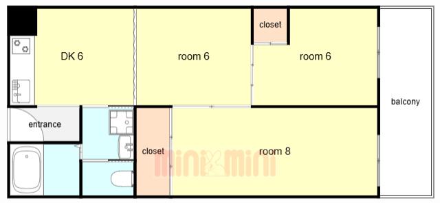 マンションやの(2LDK/2階)の間取り写真