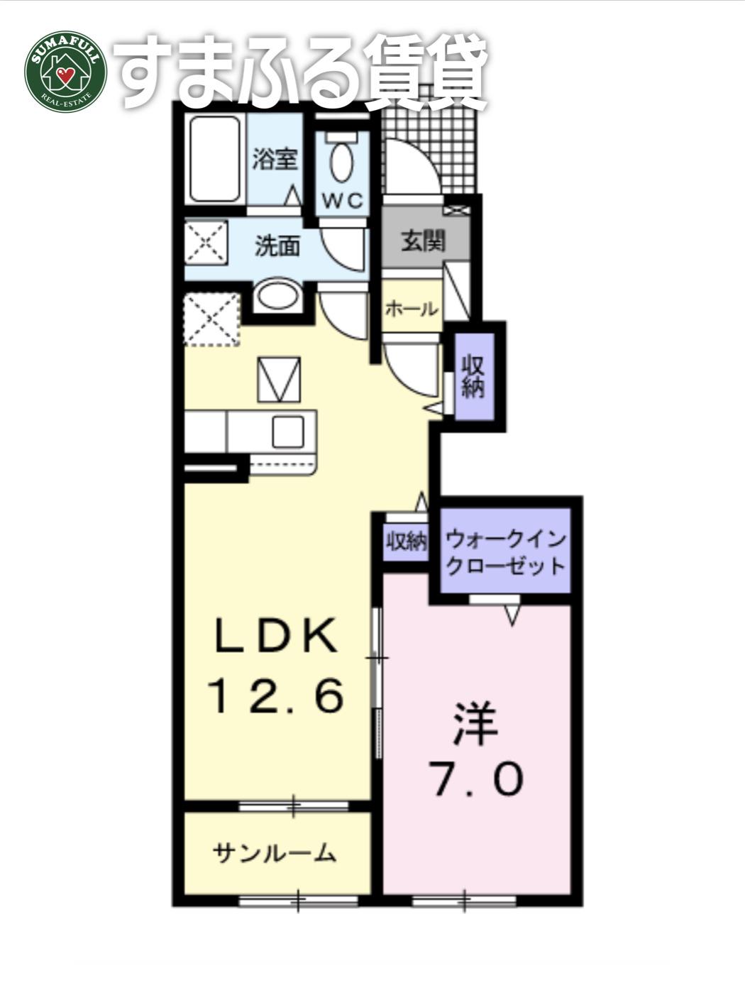 メゾン ド シュエットI(1LDK/1階)の間取り写真