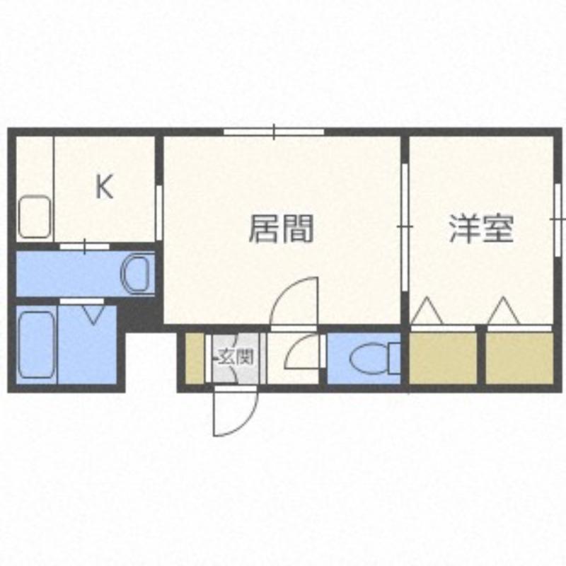 レジデンス学園前(1LDK/1階)の間取り写真