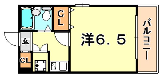 ワコーレフット篠原(1K/5階)の間取り写真