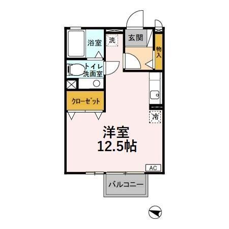 CASA・VIRENTE(ワンルーム/2階)の間取り写真