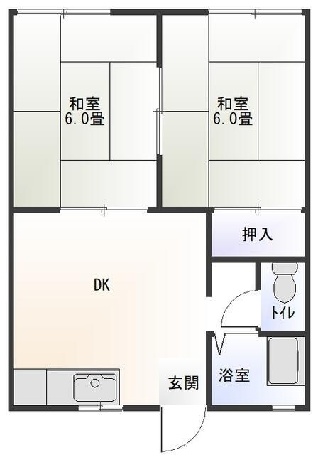 ヒカリハイツ(2DK/2階)の間取り写真