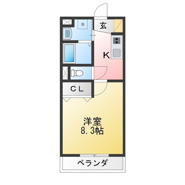 NSマンション(1K/3階)の間取り写真