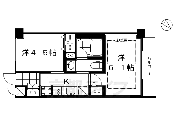 エステムプラザ京都河原町通IIレジデンシャル(2K/7階)の間取り写真
