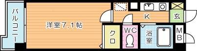 ハートピア鍛冶町(1K/9階)の間取り写真