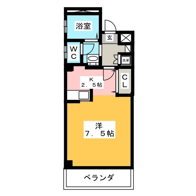 塩瀬ビル(ワンルーム/3階)の間取り写真
