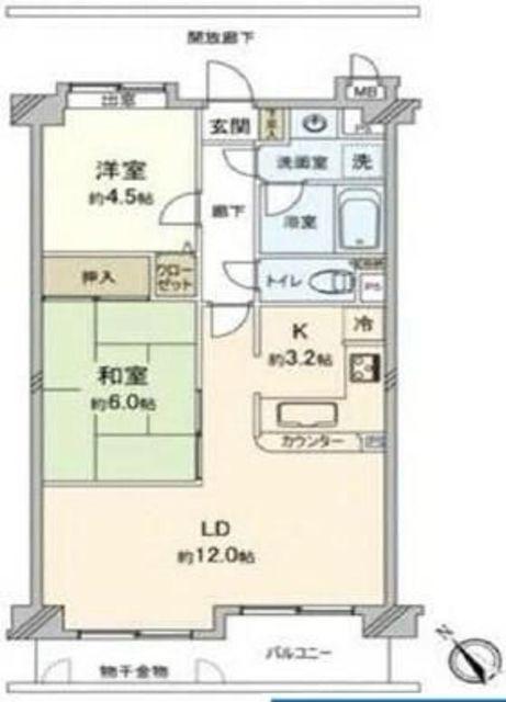 レーベンハイム和光ヒルズ(2LDK/4階)の間取り写真
