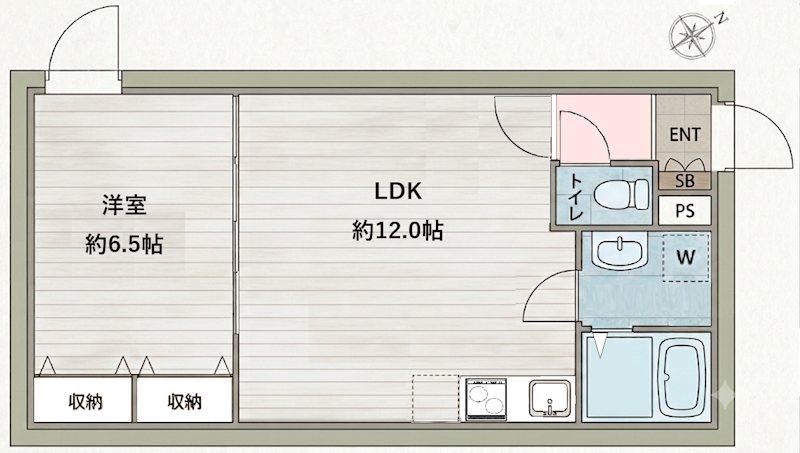 フラシア東武練馬(1LDK/3階)の間取り写真