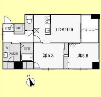 レスプロンディール(2LDK/1階)の間取り写真
