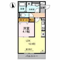 グランシャリオ夕陽丘(1LDK/2階)の間取り写真