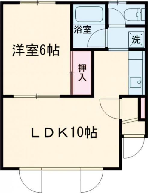 シティサイド(1LDK/2階)の間取り写真