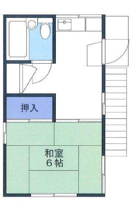 柏荘(1K/2階)の間取り写真